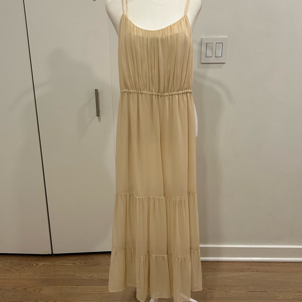 Joie Cream Tiered Grecian Sundress with belt